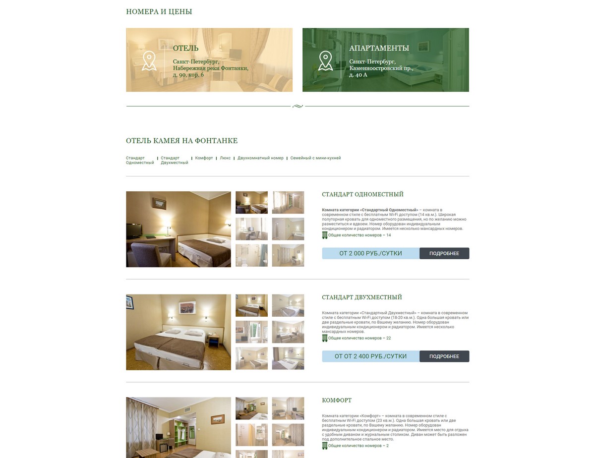 скриншот сайта https://www.cameohotel.ru/