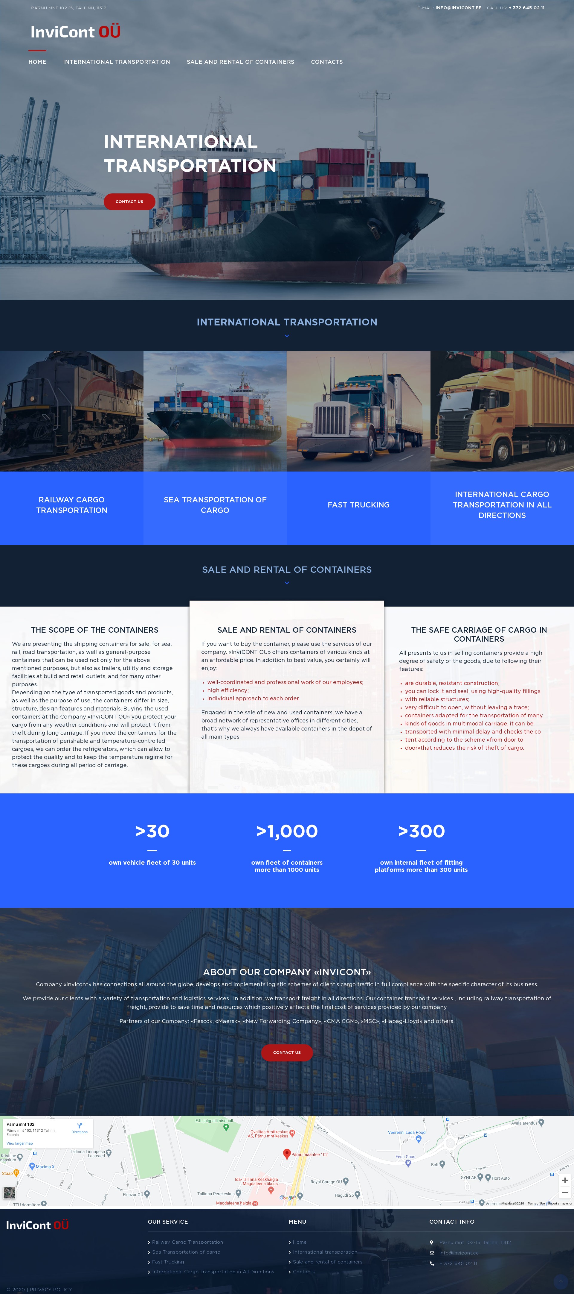 полноразмерный скриншот сайта http://invicont.ee/